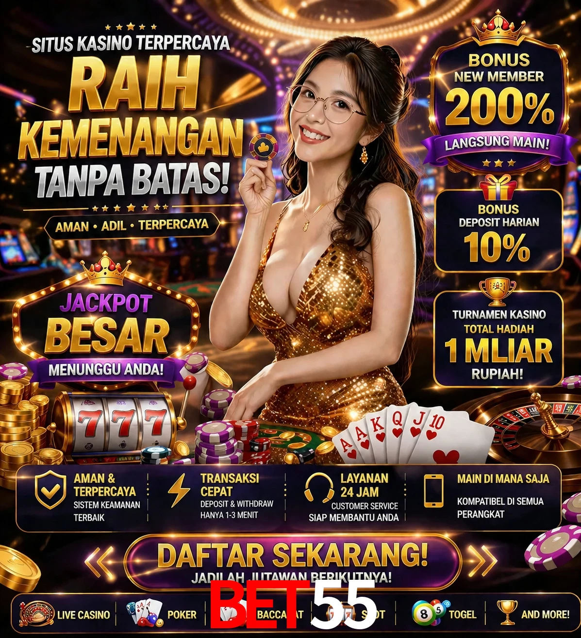 Roleta e blackjack bet55